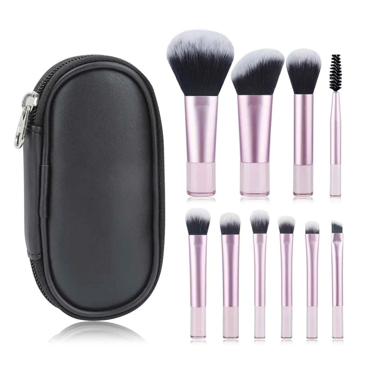 Set 10 Pennelli Makeup Professionali - Mini con Custodia