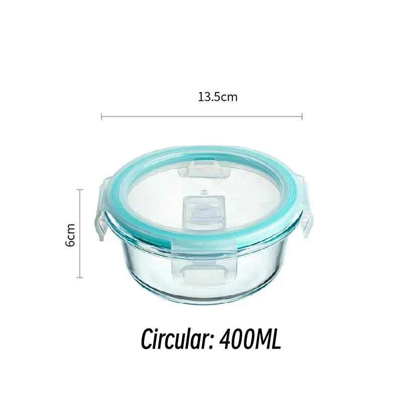 High Borosilicate Glass Lunch Box Microwave Oven Bento Bowl Sealed Picnic Box Office Workers' Fresh-keeping Box Bento Lunch Box