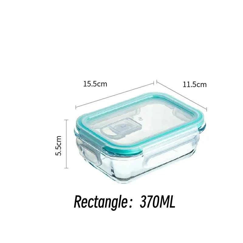 High Borosilicate Glass Lunch Box Microwave Oven Bento Bowl Sealed Picnic Box Office Workers' Fresh-keeping Box Bento Lunch Box