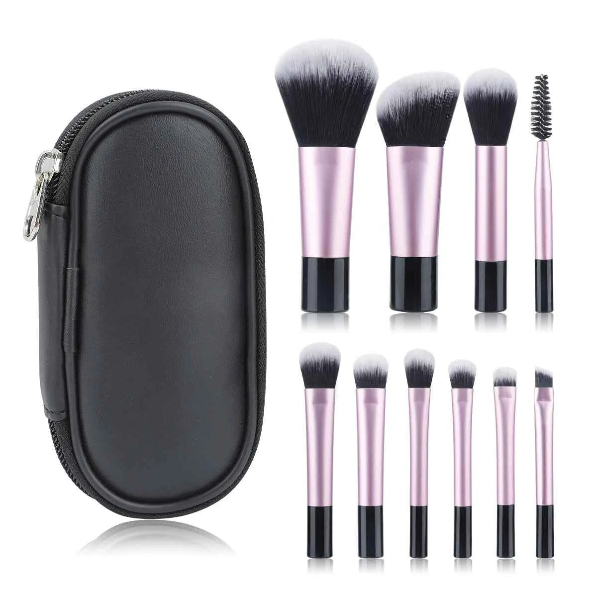 Set 10 Pennelli Makeup Professionali - Mini con Custodia
