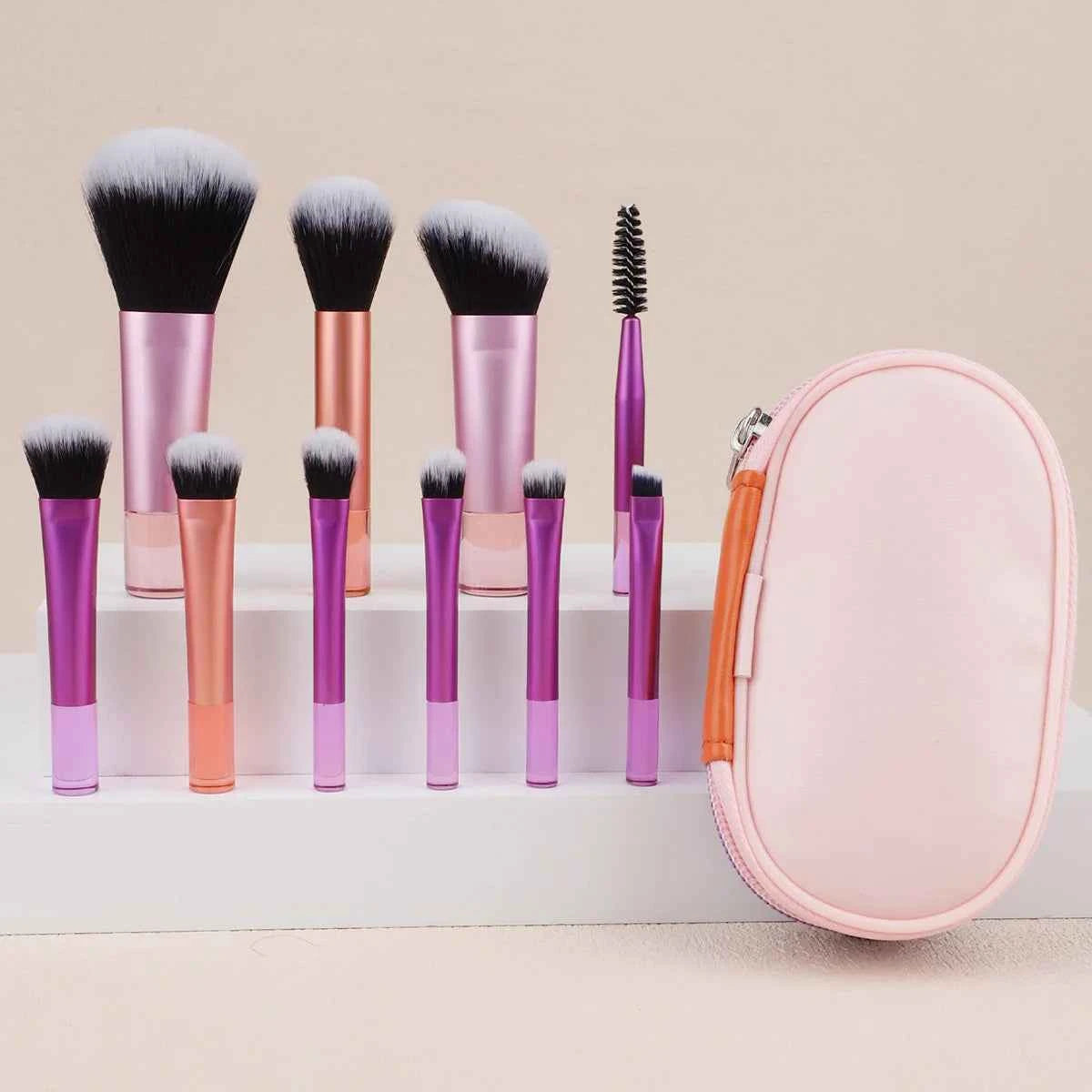 Set 10 Pennelli Makeup Professionali - Mini con Custodia